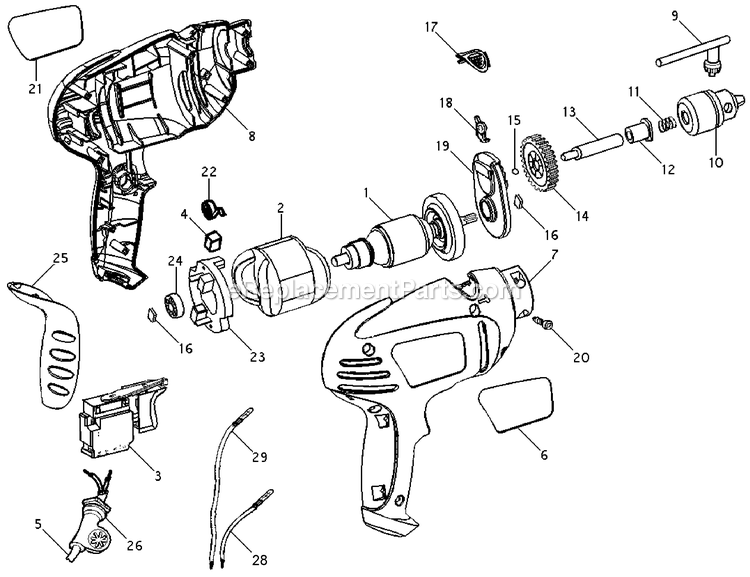 Black and Decker BH100K-AR (Type 1) Hammer Drill Power Tool Page A Diagram